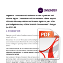 Engender submission of evidence to the Equalities and Human Rights Committee call for evidence of the impact of Covid-19 on equalities and human rights as part of its pre-budget scrutiny of the Scottish Government’s Budget for 2021-22