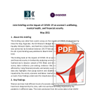 Engender and Close the Gap Joint Briefing on the impact of COVID-19 on women's wellbeing, mental health and financial security