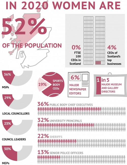 Infographic showing Sex and Power 2020 stats